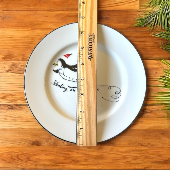Pottery Barn Penguins Plate - “Skating on Thin Ice” - 7.5” - Made in Japan - Picture 4 of 5